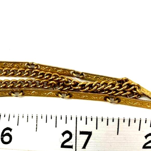 Vintage Crown Trifari 4 Multi‎ -Strand Gold Toned 28″ Necklace - Picture 5 of 6